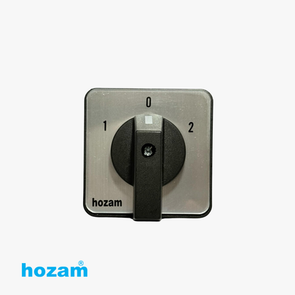 HOZAM 3 Position Rotary Cam Selector Switch 0-1-2 | 4 Terminal Panel Mount Changeover Switch | IEC 60947-3