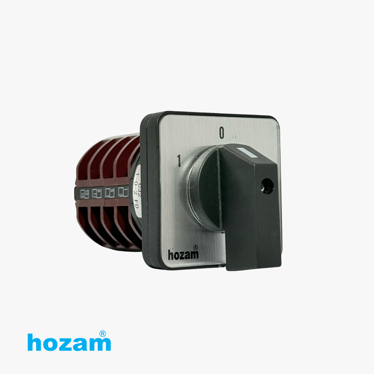HOZAM 3 Position Rotary Cam Selector Switch 0-1-2 | 16 Terminal Panel Mount Changeover Switch | IEC 60947-3 Industrial Control Switch