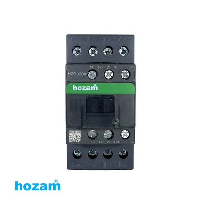 Hozam HZC-4004 4 Pole AC Magnetic Contactor 40A | Industrial Power Contactor | 220V/380V Coil | Electrical Panel Component