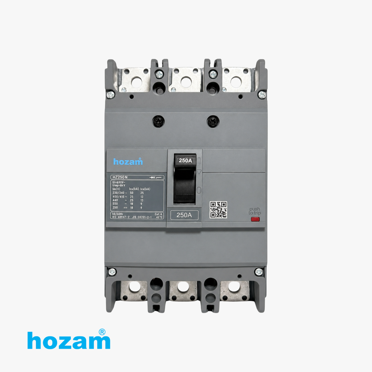Hozam HZ250N 250A 3-Pole Molded Case Circuit Breaker (MCCB