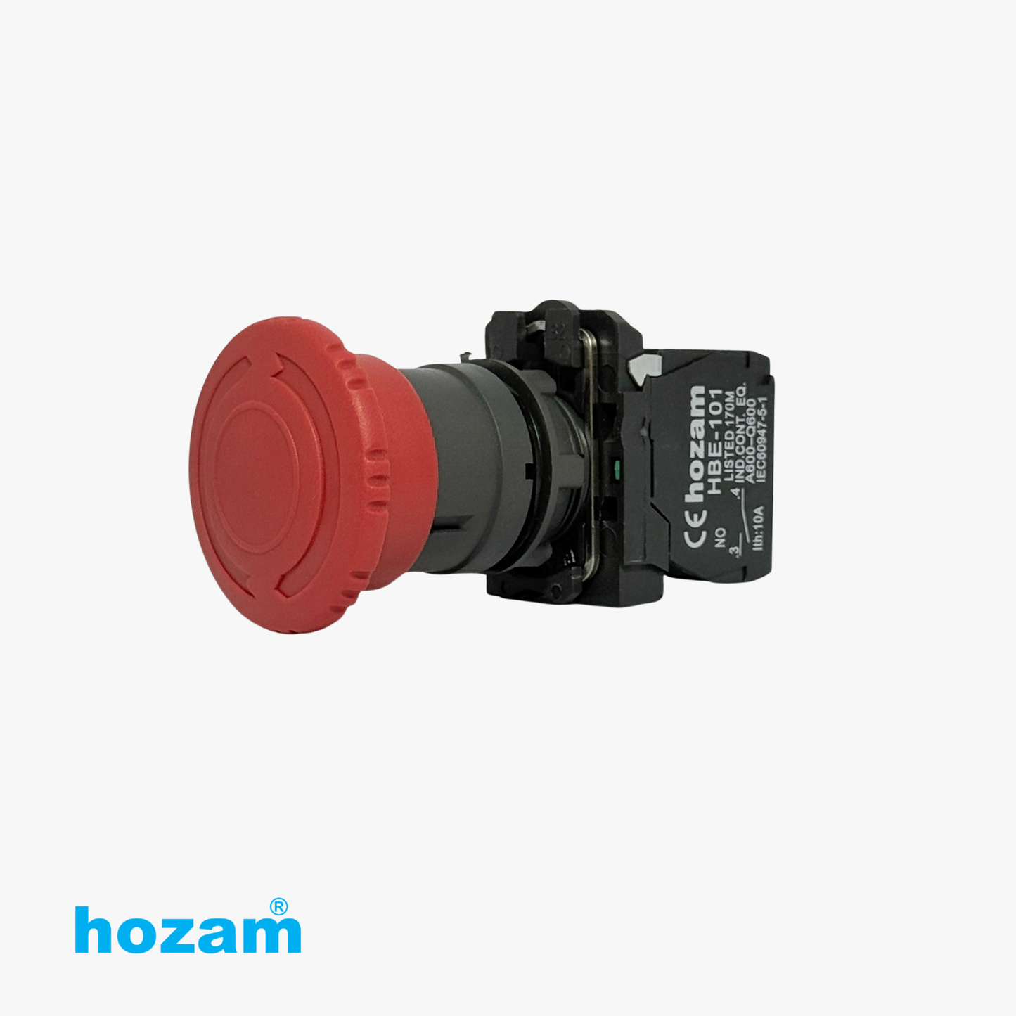 Hozam 22mm Red Emergency Stop Push Button Switch Twist Release 1NO Panel Mount Industrial Safety Switch, 10A