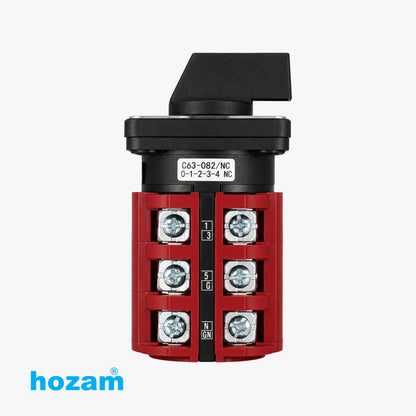 Phase Selector Neutral Cut 63A (4 In 1 Out) (Hozam)
