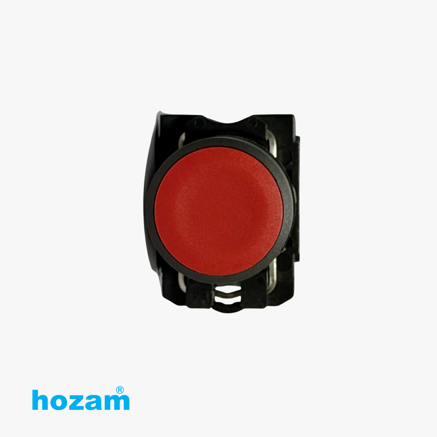 Hozam HBE-102 22mm Red Momentary Push Button Switch with 1NC Contact Block | Industrial Control Panel Push Button | 10A