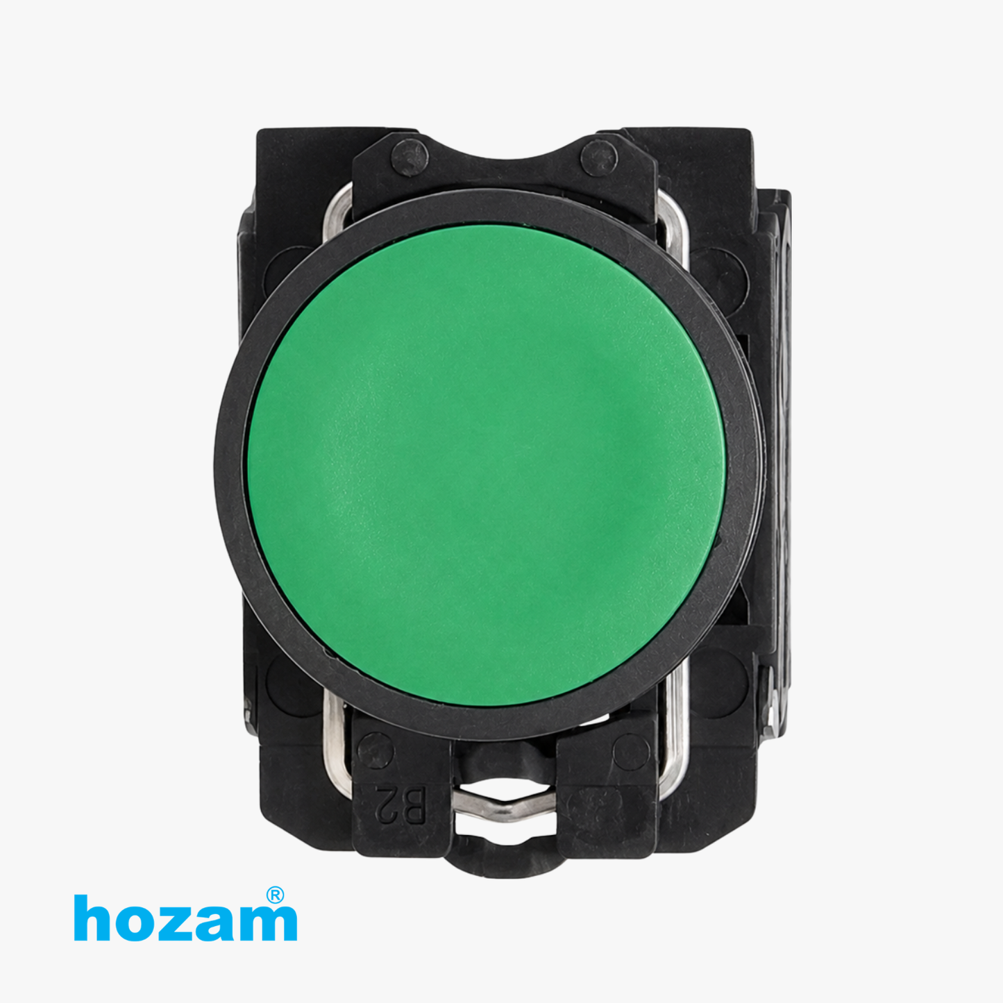 Hozam 22mm Green Flush Push Button Switch 1NO Momentary Industrial Control Push Button, 10A, Panel Mount