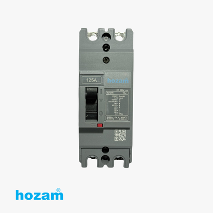Hozam HZ125N 125A 2-Pole DC Molded Case Circuit Breaker (MCCB) | DC 250V | Heavy-Duty Circuit Protection