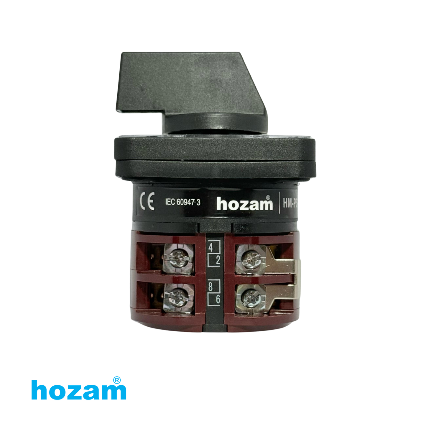 Hozam 4 Position Rotary Selector Switch | 0-1-2-4 Manual Changeover Switch | 8 Terminal Panel Mount Cam Switch | IEC 60947-3 Industrial Rotary Switch