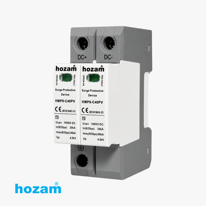 Hozam HMP9-C40PV DC Surge Protective Device (SPD) | 1000V DC Solar Surge Protector | Type 2 PV Protection 40kA