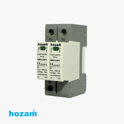 Hozam HMP9-C40PV DC Surge Protective Device (SPD) | 1000V DC Solar Surge Protector | Type 2 PV Protection 40kA