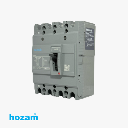 Hozam 100A 4 Pole Molded Case Circuit Breaker (MCCB) | 415V AC | Thermal Magnetic Protection | Industrial Circuit Breaker