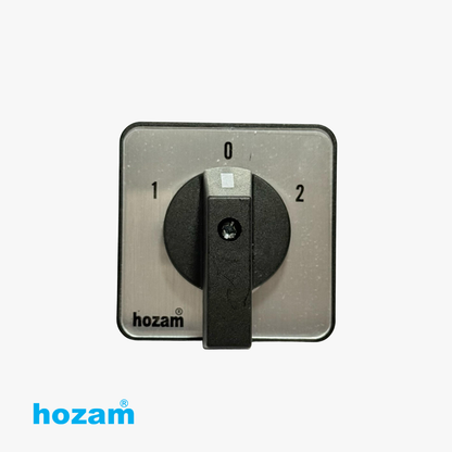 HOZAM 3 Position Rotary Cam Selector Switch 0-1-2 | 16 Terminal Panel Mount Changeover Switch | IEC 60947-3 Industrial Control Switch