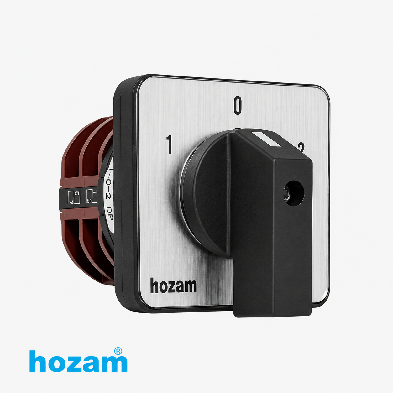 HOZAM 3 Position Rotary Cam Selector Switch 0-1-2 | 4 Terminal Panel Mount Changeover Switch | IEC 60947-3