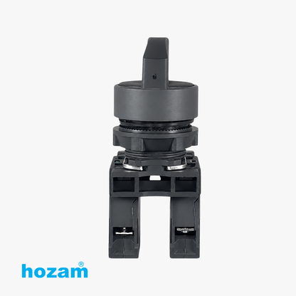 Hozam 22mm Black Rotary Selector Switch 2 Position 1NO Panel Mount Industrial Control Switch, 10A