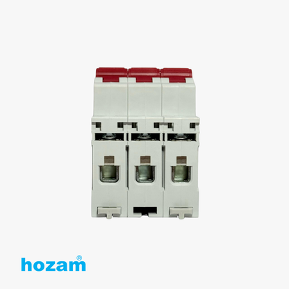Hozam HM10 3-Pole MCB 16A C-Curve Miniature Circuit Breaker | 400V AC, 50/60Hz, 6kA Breaking Capacity