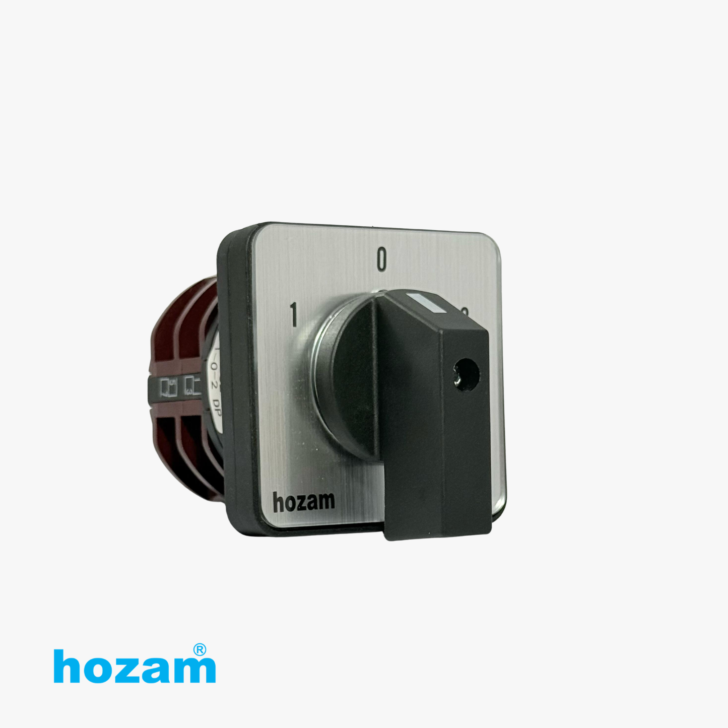 HOZAM 3 Position Rotary Cam Selector Switch 0-1-2 | 4 Terminal Panel Mount Changeover Switch | IEC 60947-3