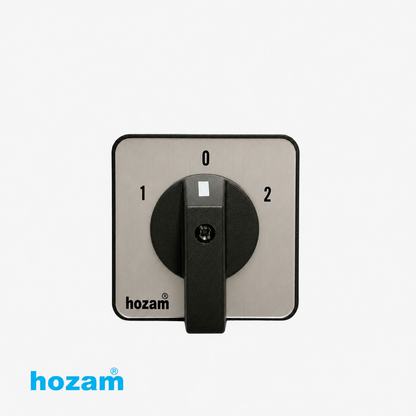 HOZAM 3 Position Rotary Selector Switch 1-0-2 | 16 Terminal Cam Switch | Panel Mount Industrial Changeover Switch | IEC 60947-3