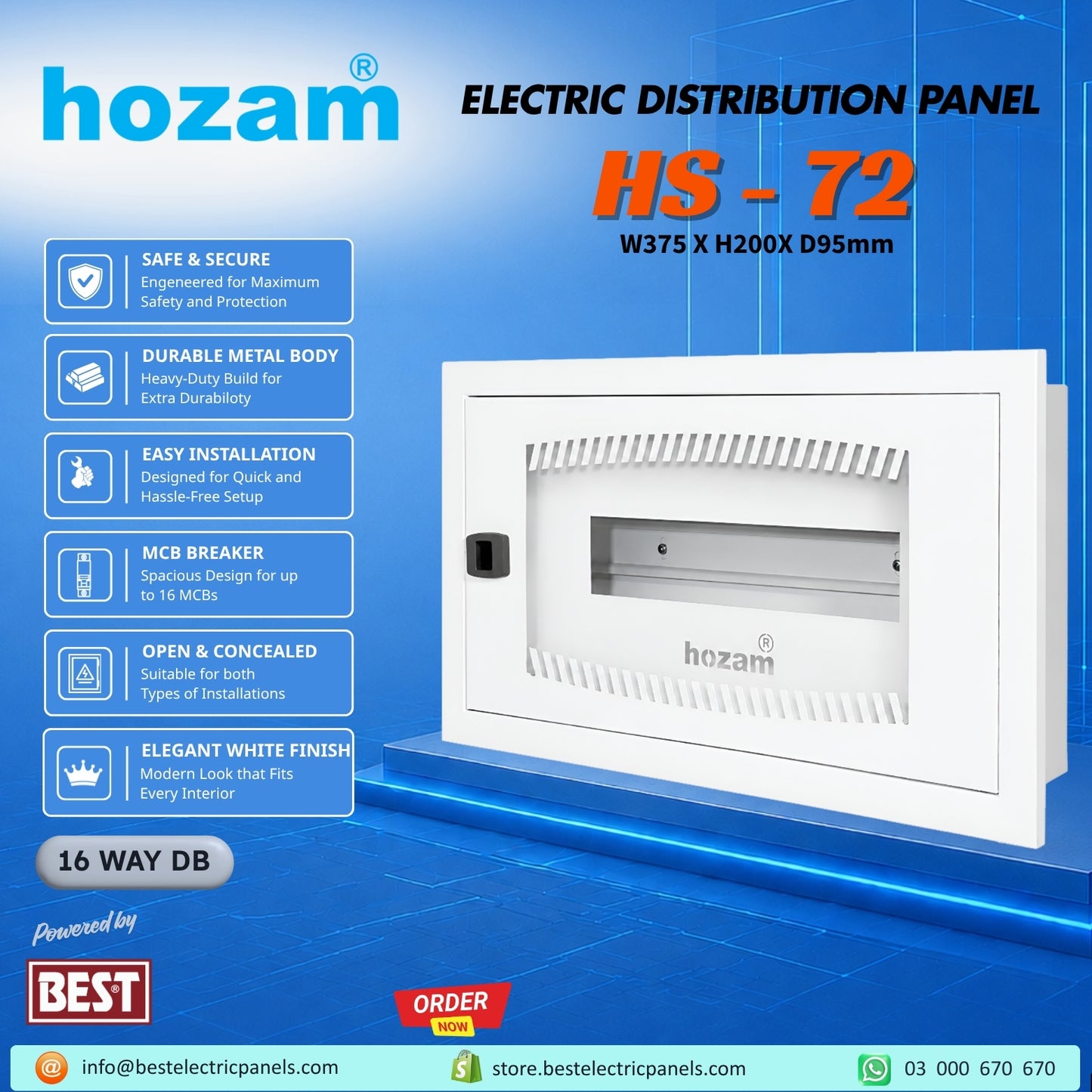 HS-72 Panel ConcealedOpen