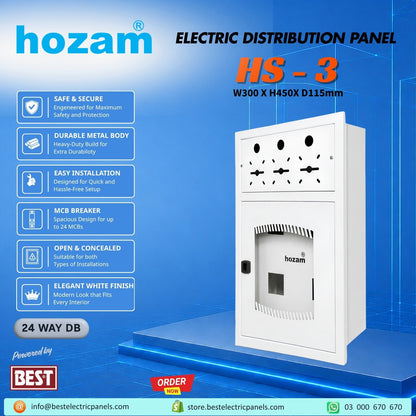 HS-3 Panel Concealed/Open W300 X H450 X H115mm 0.7/0.6mm (Hozam)